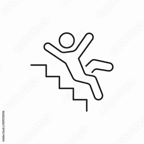 falling down accident icon sign vector