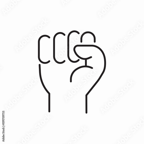 punch hand up protest icon sign vector