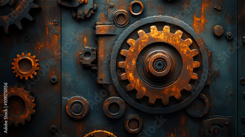 Fusion of Rust Programming and Machinery: Binary Code Infused with Rusty Gears photo