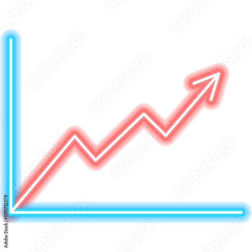 Forecasting Neon Sign. Illustration of Analytics Data Symbol.