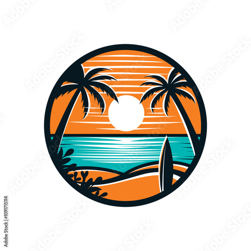 Vector illustration summer vector design time to surf