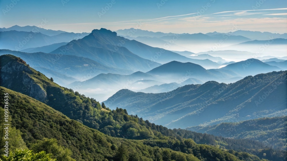 Fototapeta premium Mountain backdrop enhancing natural beauty.