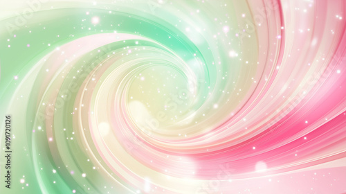 Magical green and pink glitter swirl background
