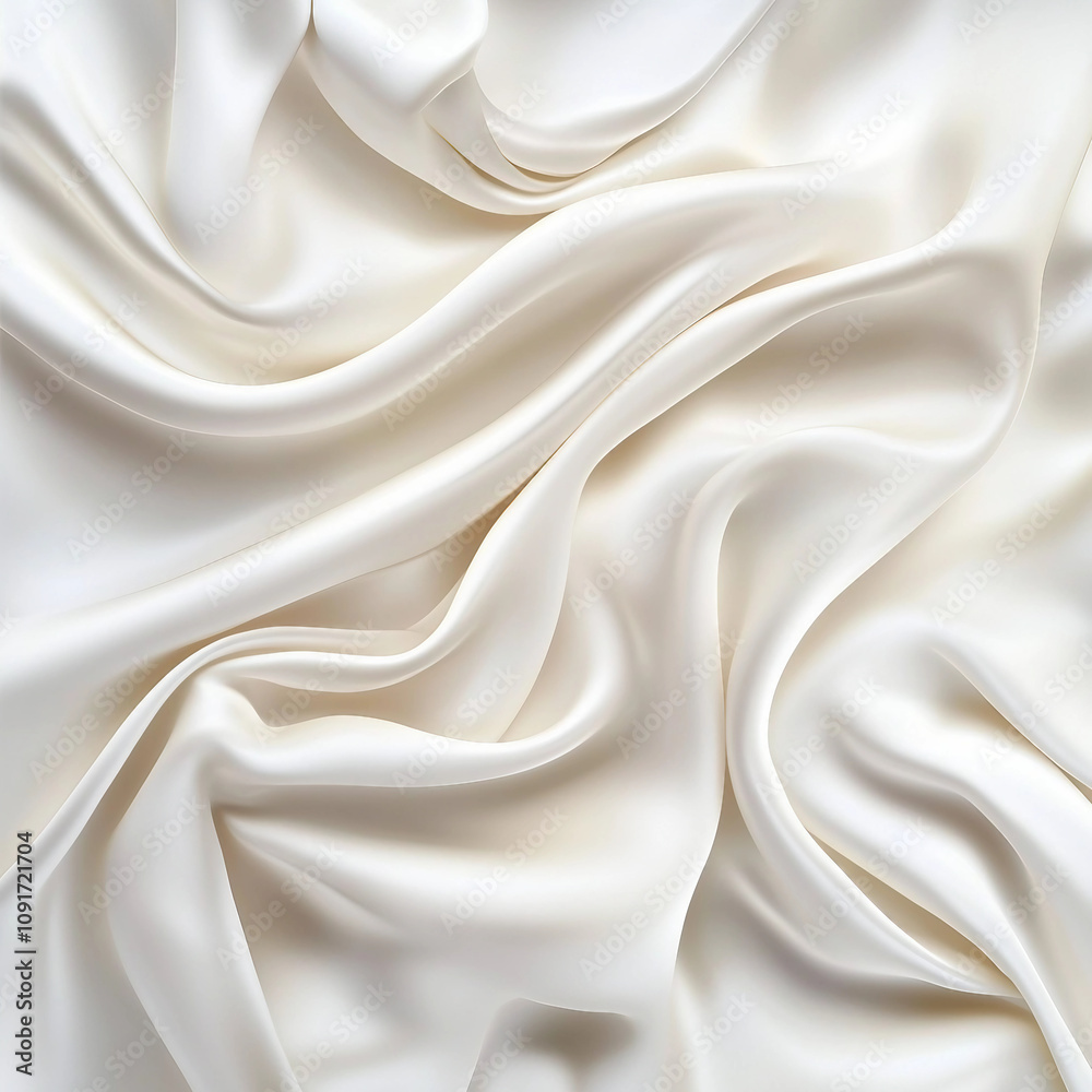 Obraz premium Flowing White Satin Fabric Texture