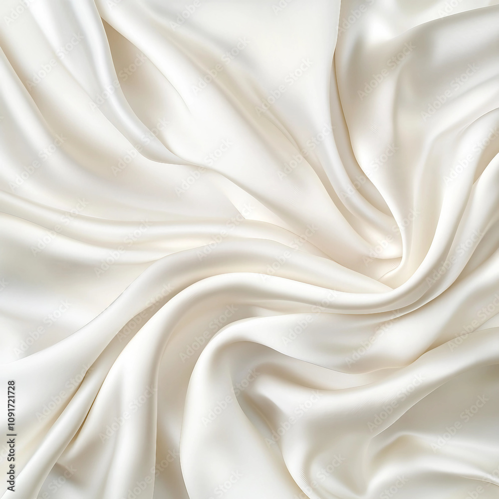 Fototapeta premium Flowing White Satin Fabric Texture