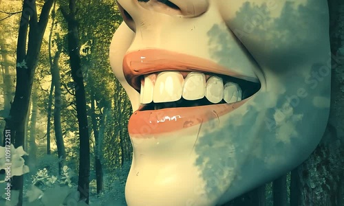 Beautiful Forest Landscape in Anime Manga Video with Nature Ambience