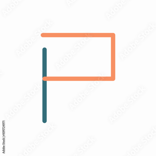 flag line icon sign vector