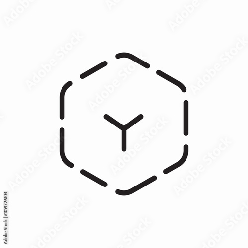 y shaped intersection icon sign vector