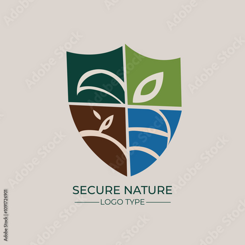 Nature Secure Logo template 