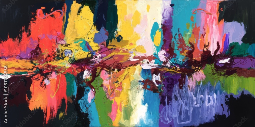 Obraz premium Explosive Symphony of Colors in Abstract Expressionism