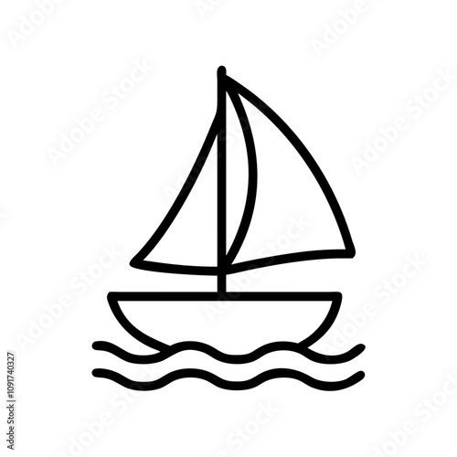Sailboat Icon Outline