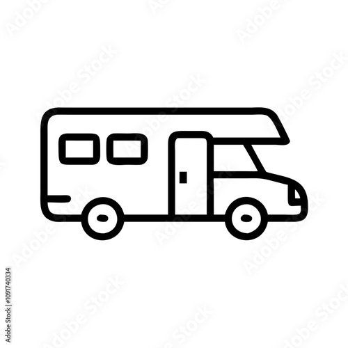 Camper Van Icon Outline