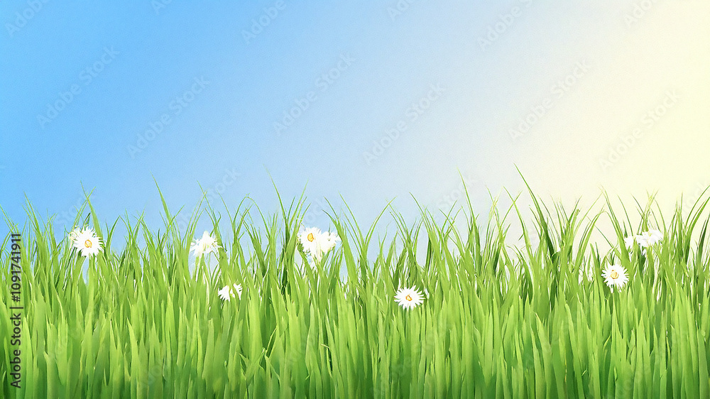 Fototapeta premium green grass and sky