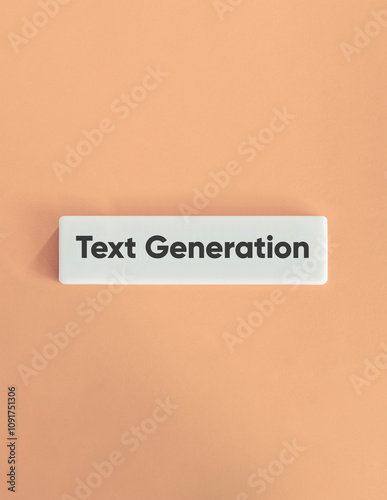 Text Generation. Subfield of Natural Language Processing (NLP). 

Text on Block Letter Tile on Yellow Background. Minimal Aesthetic. photo