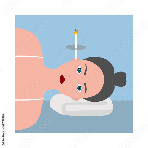 How to use ear candles medical illustration  