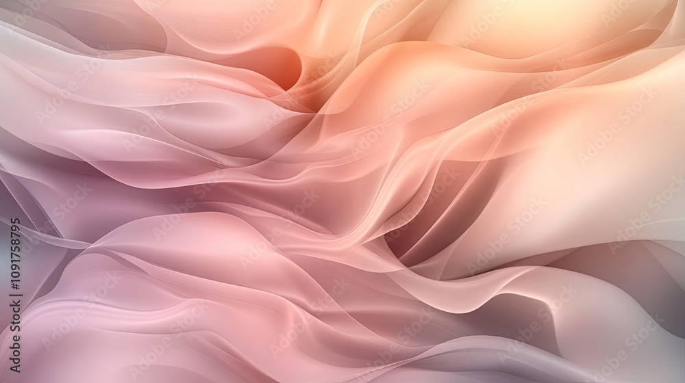Fototapeta premium Elegant abstract background with soft pink and gray waves, featuring gentle lighting in a modern design for various digital applications