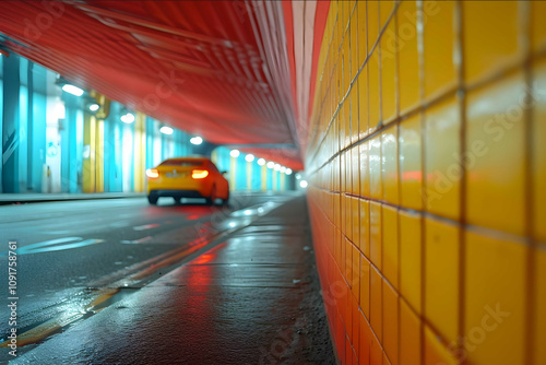 City underpass Car in the distance Bold colours Photography EyeLevel Perspective Fujifilm GF 110mm f2 R LM WR Hasselblad H6D100c EyeLevel Perspective Shal photo