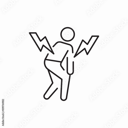 man feeling knee ache icon sign vector