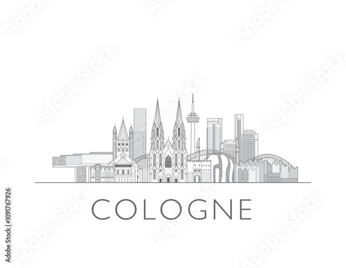 Cologne skyline cityscape vector illustration