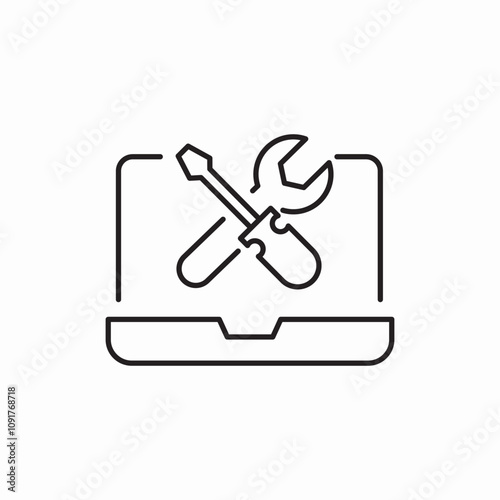 computer service icon sign vector