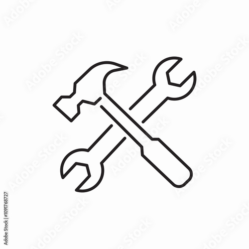 config wrench and hammer icon sign vector