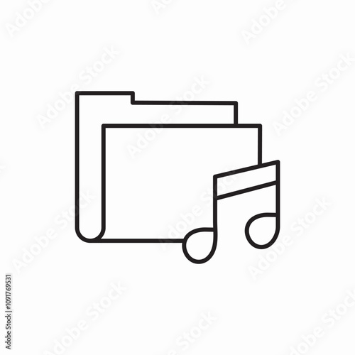 music file folder icon sign vector