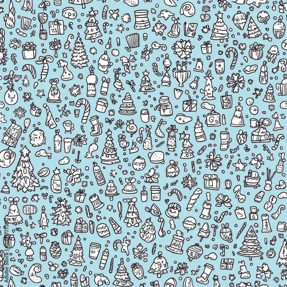 Naklejka premium New Year pattern