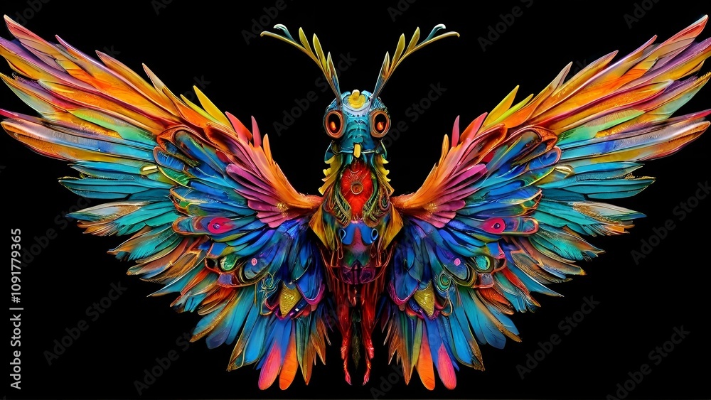 Obraz premium Vibrant Bird with Stunning Wings.