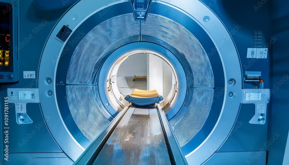Fototapeta premium 인체의 데이터를 수집하는 CT MRI 스캐너 의료장비