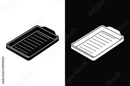 Baking sheet for oven icon  vector on White Background Vector Art Illustration on white background.
