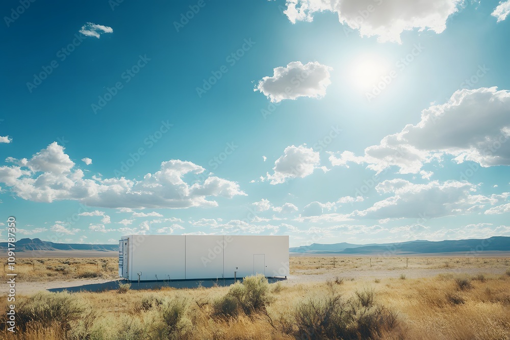 Obraz premium The largest battery energy storage system park in the world, showcasing modern technology for renewable and clean energy.