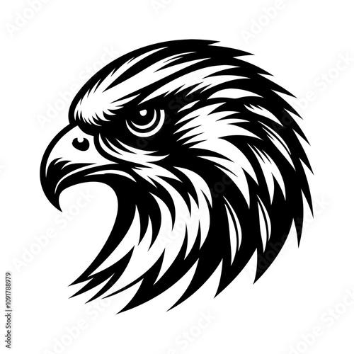 eagle head silhouette vector, falcon head vector, falcon illustration