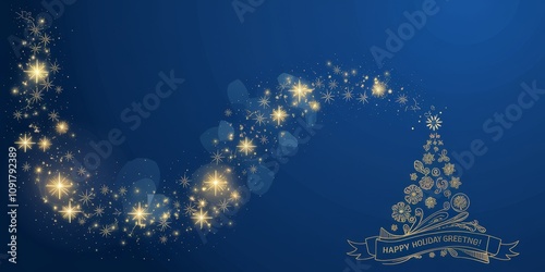 christmas card with christmas tree