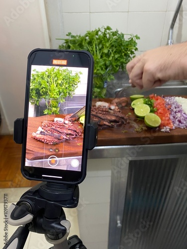 making octopus salad