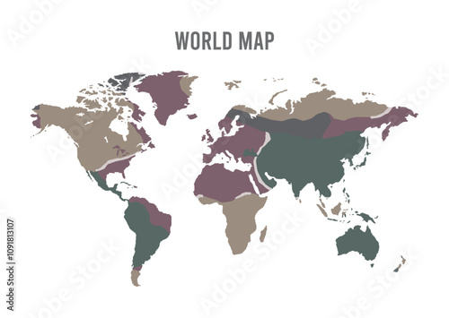 World map outline vector illustration on background