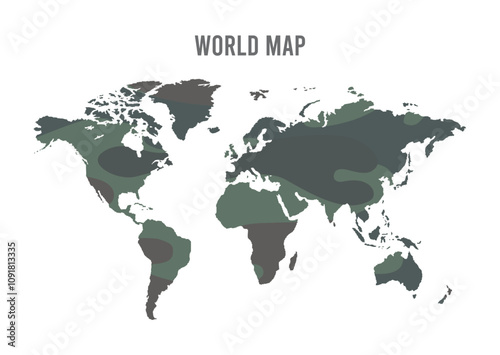 World map outline vector illustration on background