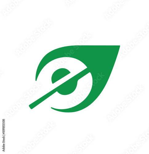 e leaf logo green letter symbol vector design icon illustration