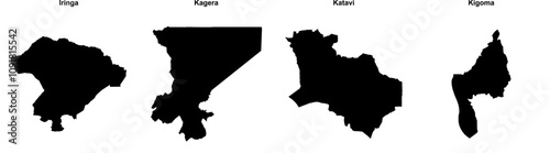 Iringa, Kagera, Katavi, Kigoma outline maps photo