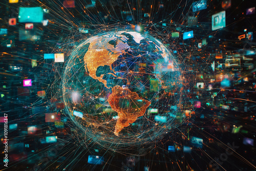 Global network connection with circulating media content