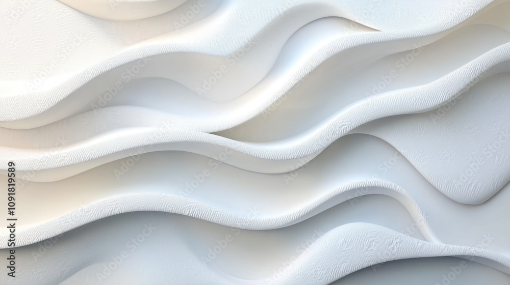 Obraz premium Abstract White Wavy Surface with Textured Pattern