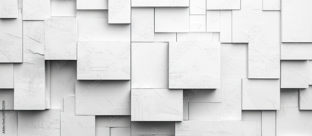 Obraz premium Abstract white square geometric pattern background.