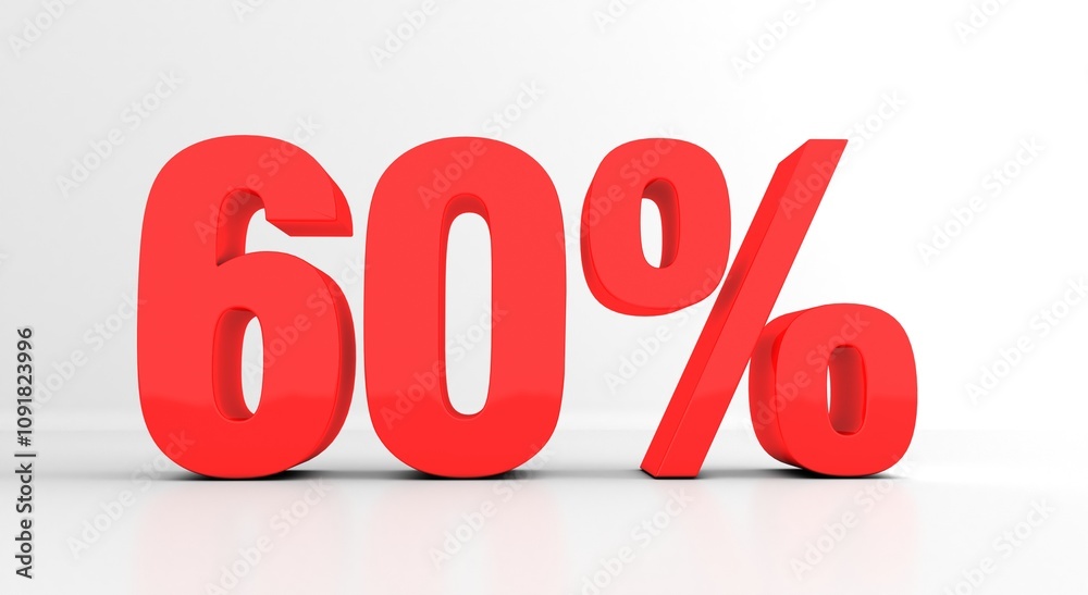 Percent discount 3d sign on white background. 3d 60 percent off discount promotion sale. Special offer 60% discount tag, sale up to 60 percent off. Sale symbol, special offer label, sticker, tag
Percent discount 3d sign on white background. 3d 60 percent off discount promotion sale. Special offer 60% discount tag, sale up to 60 percent off. Sale symbol, special offer label, sticker, tag