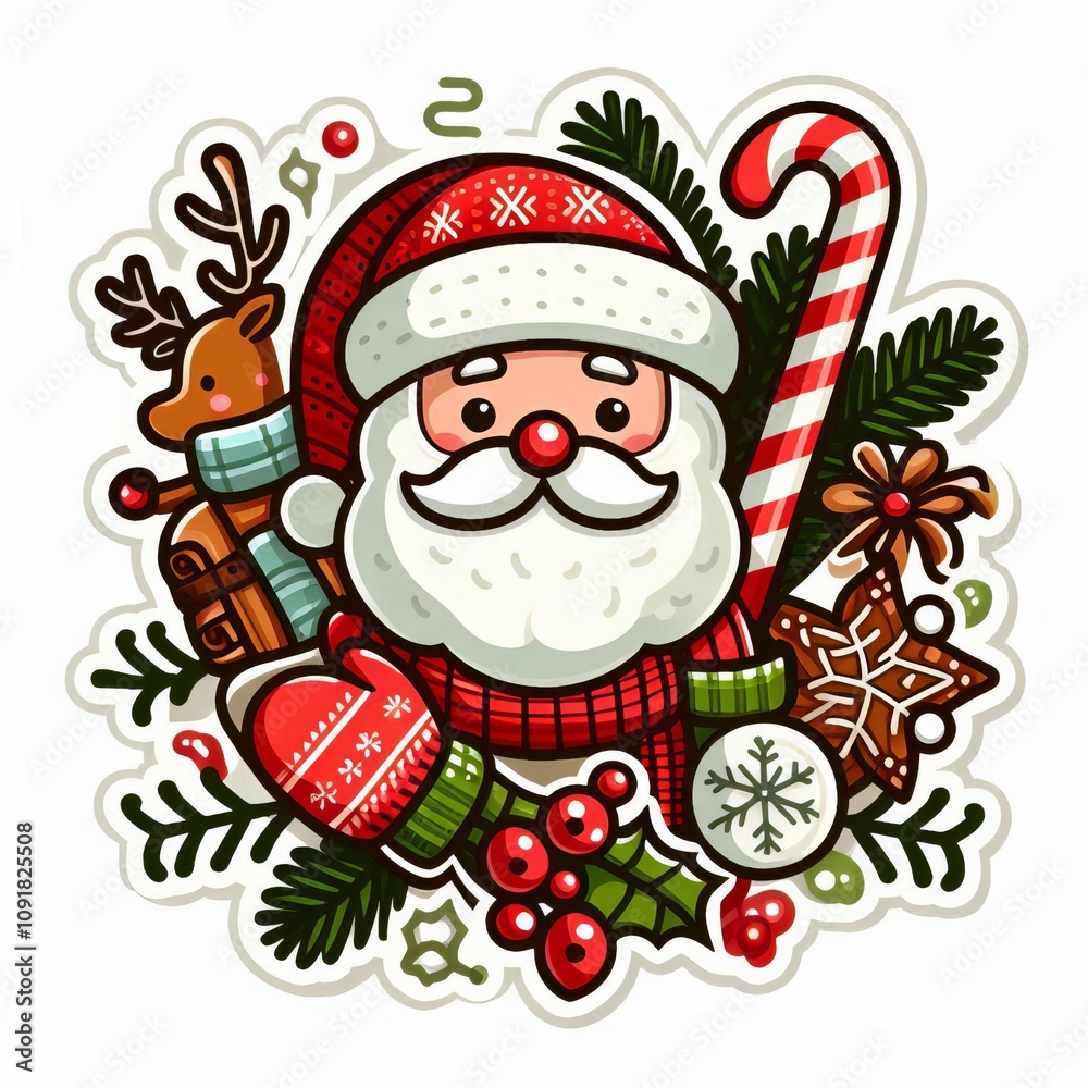 Christmas decoration sticker, isolated on white background. Christmas ornament for print on demand. Christmas decoration sticker, isolated on white background. Christmas ornament for print on demand.