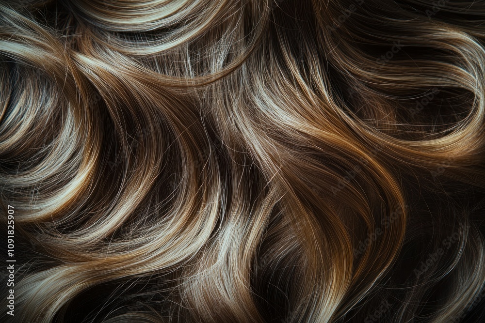 Naklejka premium Silky Brown Hair Waves for Creative Uses