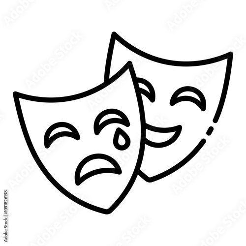 Drama icon with a theatre mask symbolizing emotion