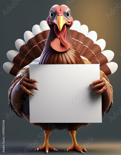 turkey with sign