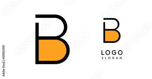 Geometric minimal letter B. Sleek tech logo for innovative branding, real estate, archetecture studio, digital finance, kid toys logo, creative brand. Vector illustration
