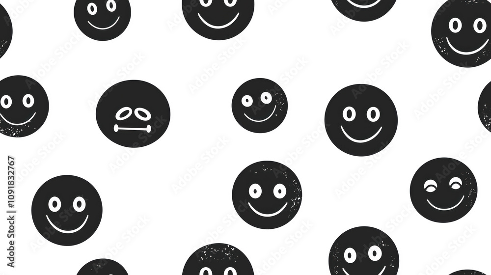 Fototapeta premium A black and white photo of many smiling faces