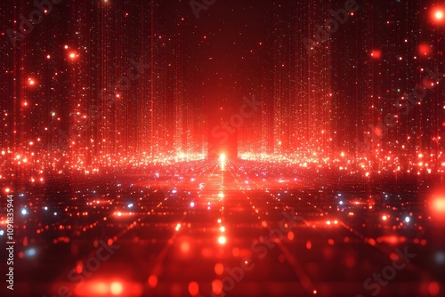 Abstract matrix red background