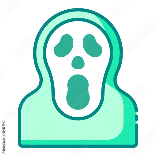 Horror icon with a scream mask evoking fear and thrill